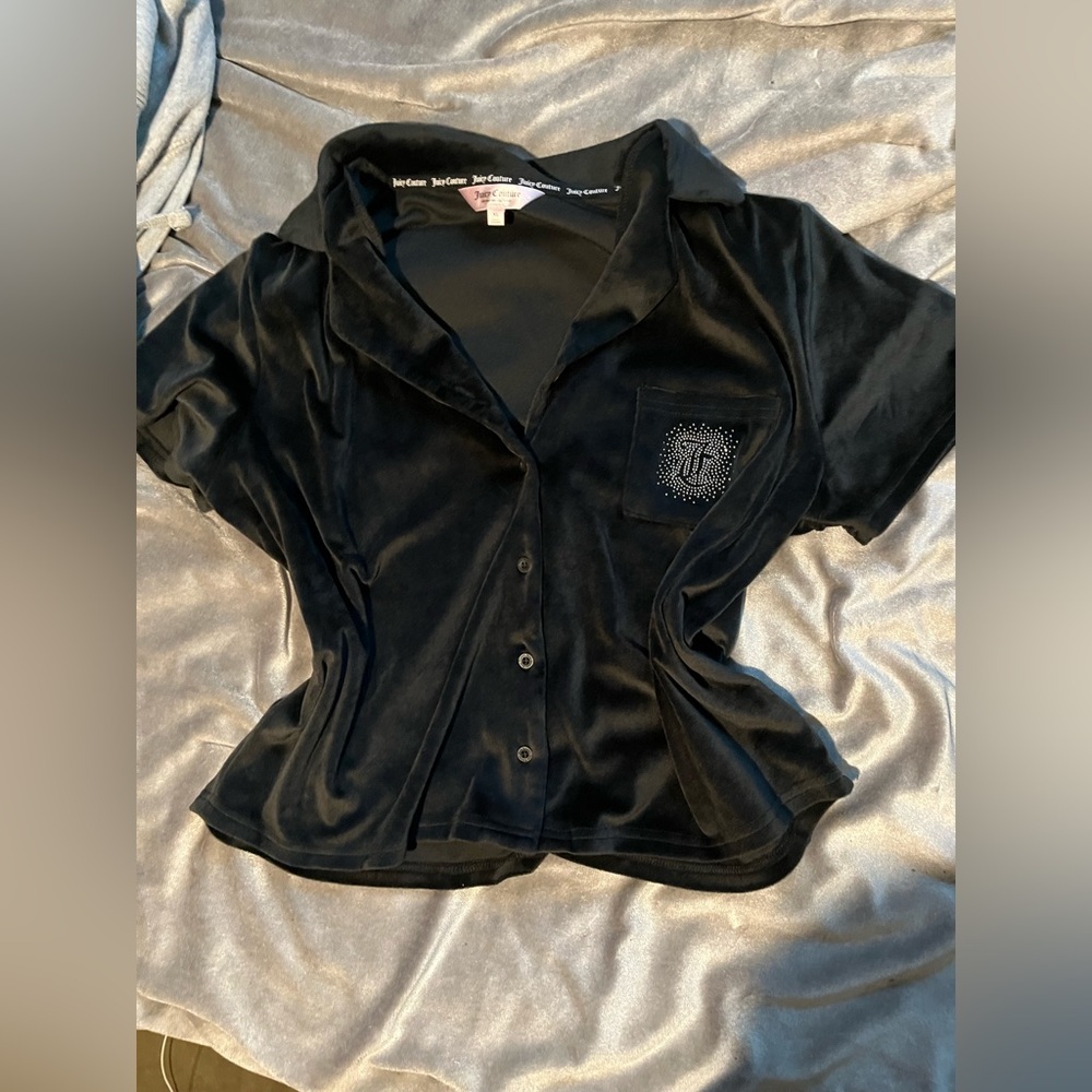 Juicy Couture Black Velour Top